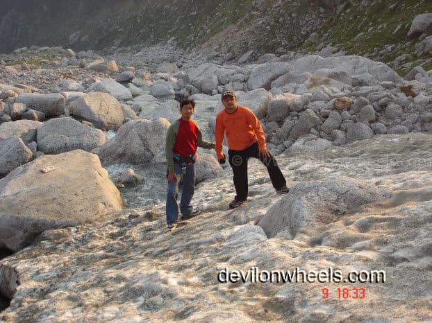 Reached the base of Laka Glacier from Triund